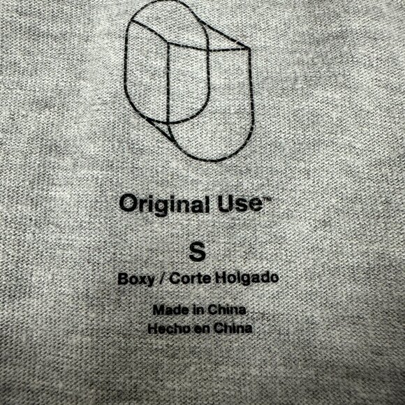 Original Use Boxy Fit Mens Graphic Tee Size S Cotton/Polyester Gray - Picture 3 of 5